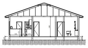 Plano De Casa Sencilla De 2 Dormitorios H1