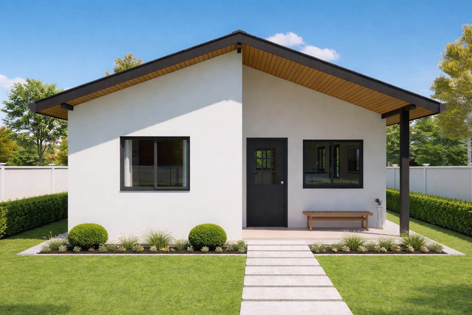 Simple House Design – 2 Bedroom House Plan – H1