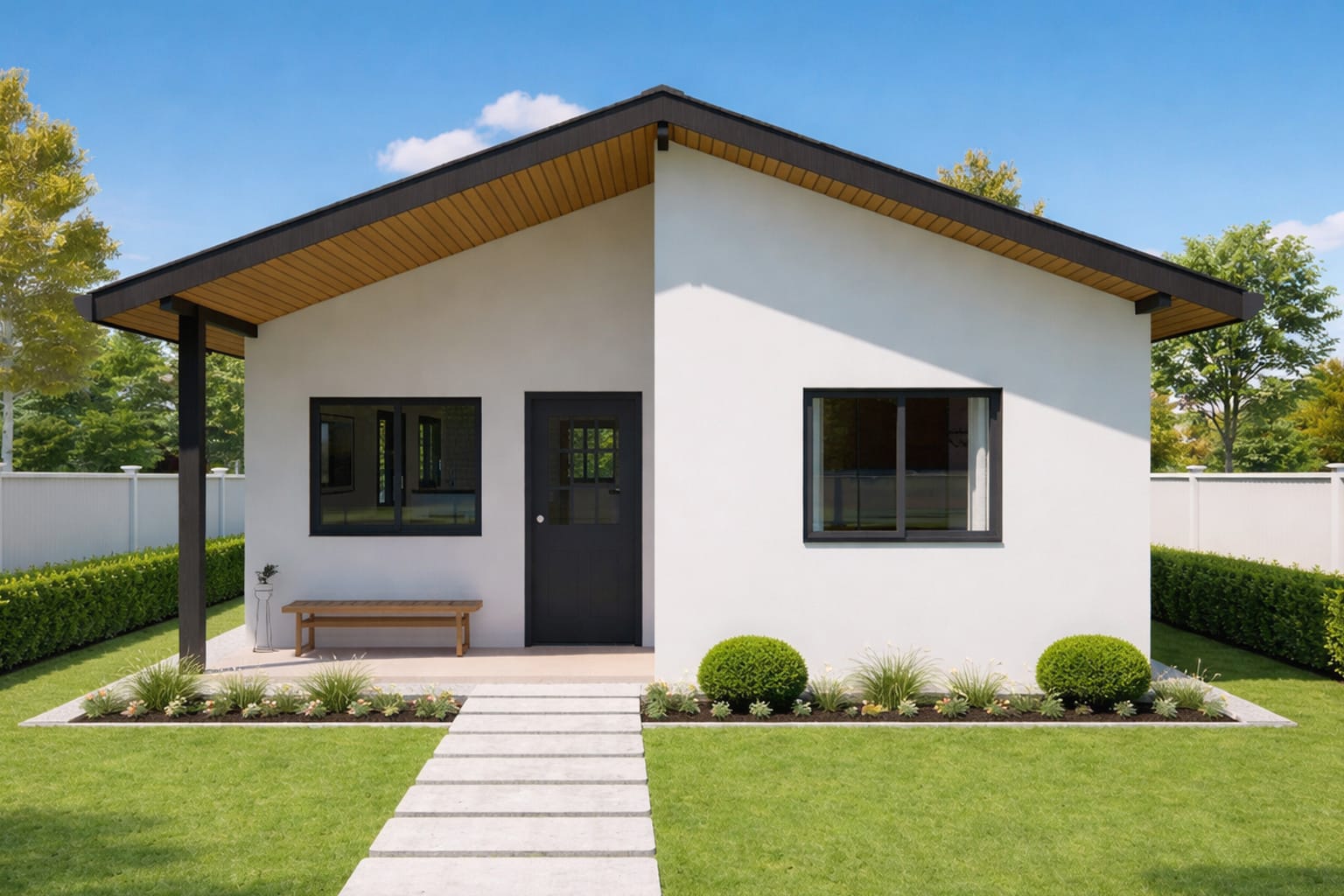 Diseño de Casa Sencilla de 2 Dormitorios – H1r (Invertido)