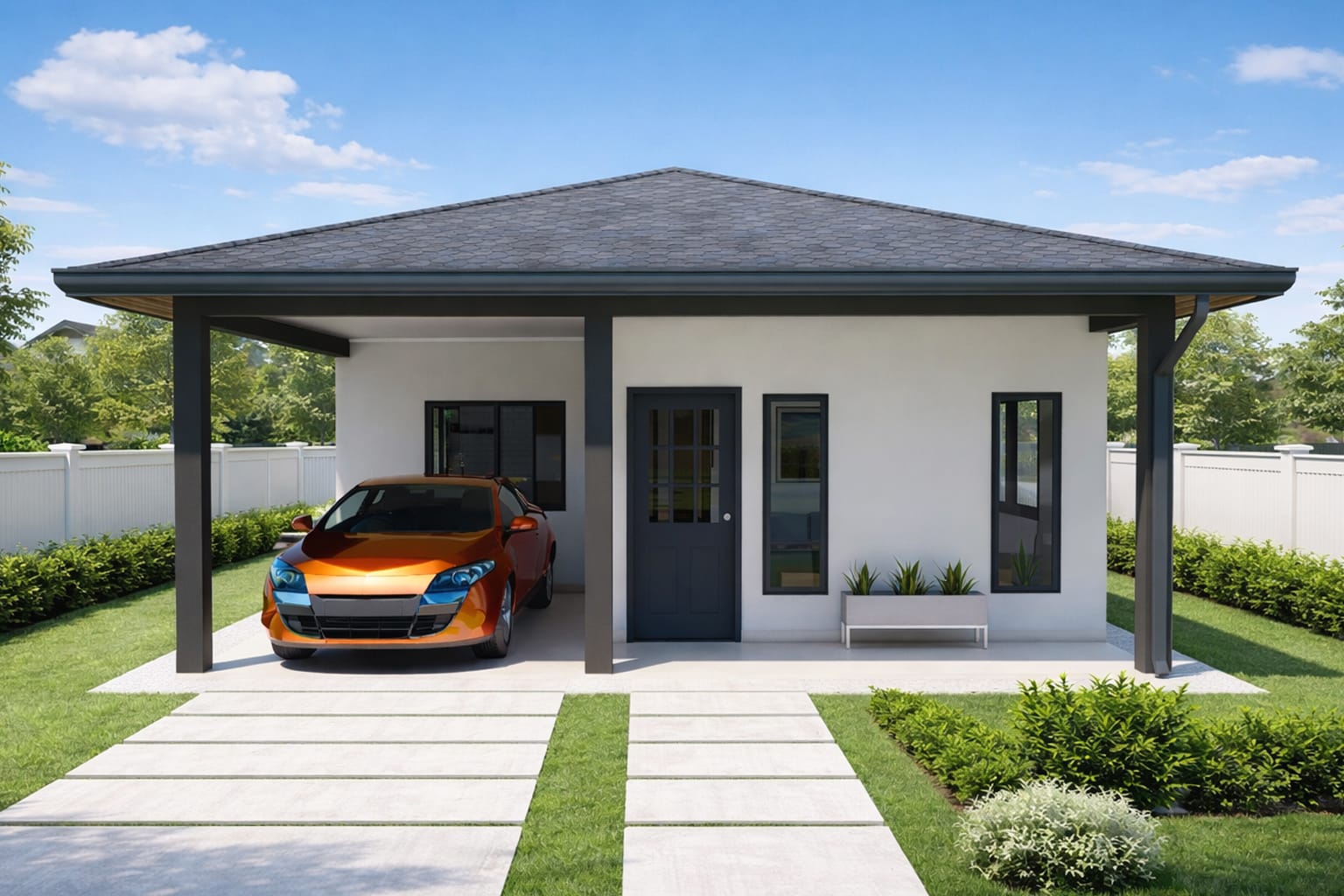 Plano de Casa de 3 Dormitorios – H2r (Invertido)