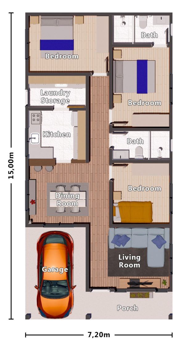 H2r – Floor Plan simple 3 bedroom house floor plan